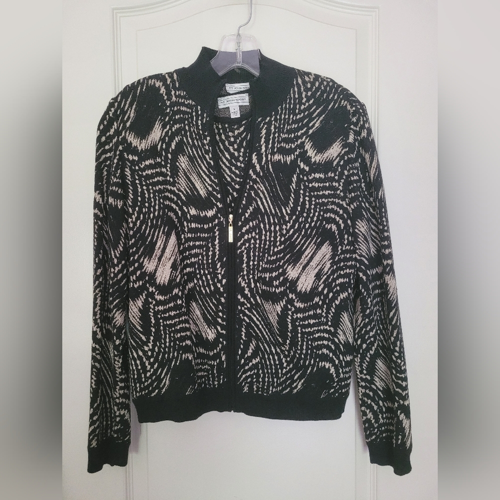 St John Sport Black, White & Gold Matching Jacket & Shirt